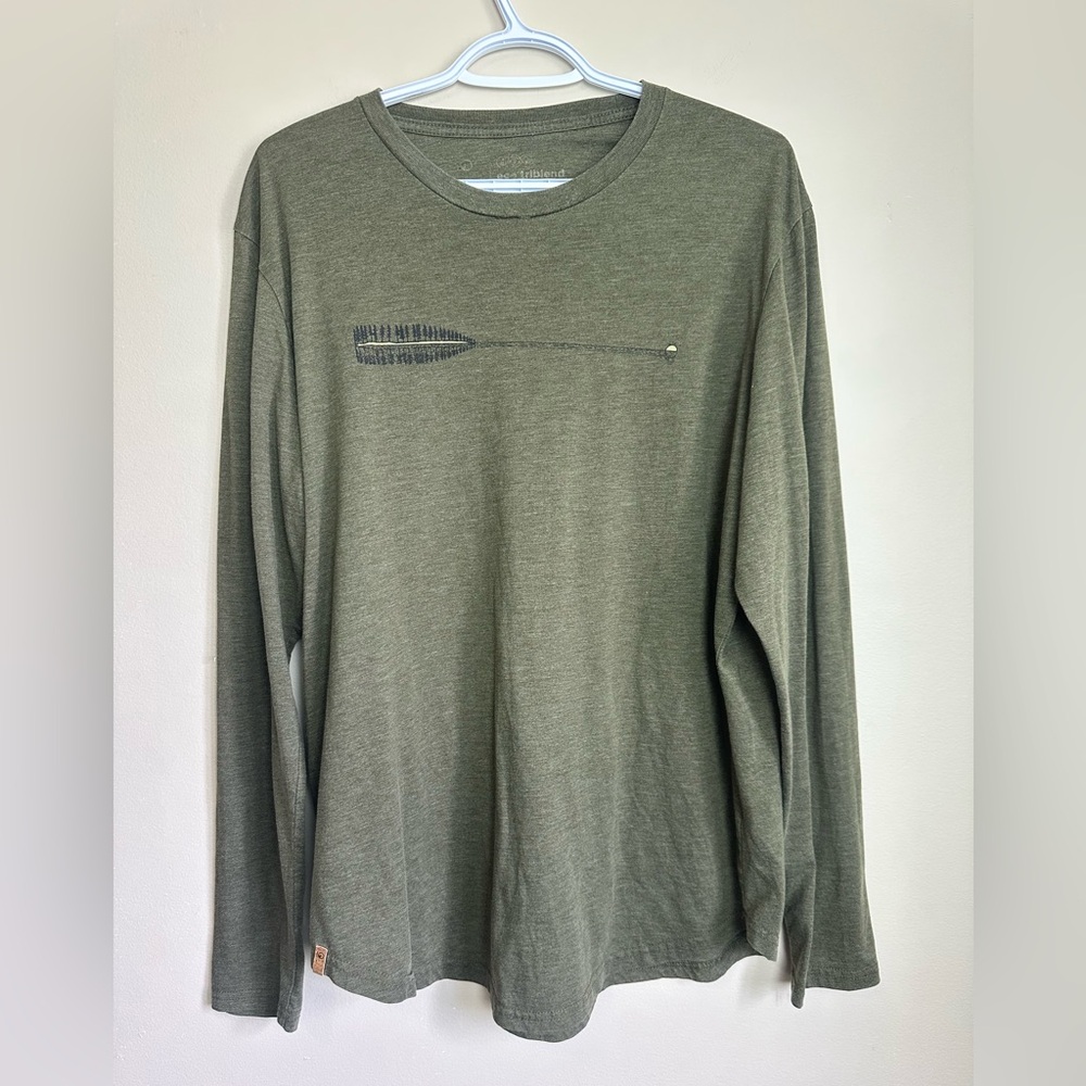 Tentree Size L/XL Men's Green Long Sleeve Shirt